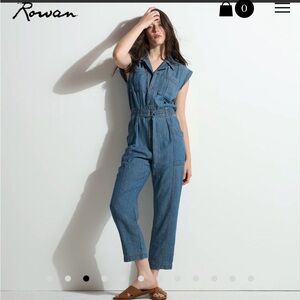 ROWAN LINCOLN JAPANESE FLUID DENIM JUMPSUIT SIZE L